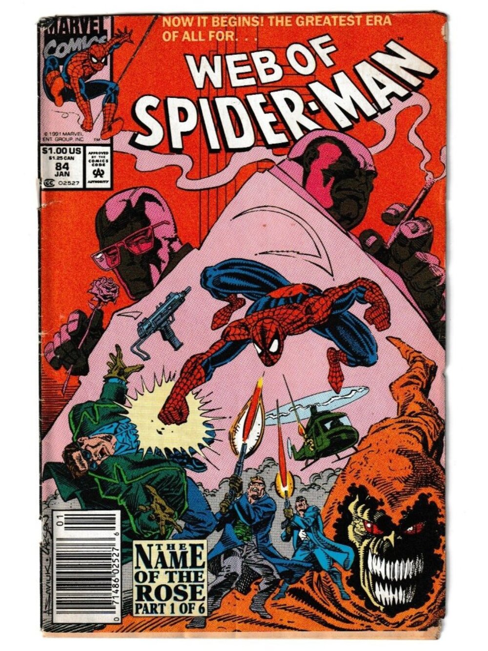 Vintage 1991 Comic Book | Web of Spider-Man #84 "Name of the Rose"